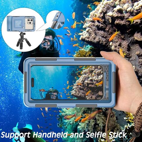 Underwater Phone Case for snorkeling, Universal Waterproof Phone Case for Diving [50ft/15m] [ Compatible with 4.7-6.9 inch Smartphones] for Samsung Galaxy S24/S23/S22/S21/for iPhone 15/14/13/12 (Blue) in Saudi Arabia