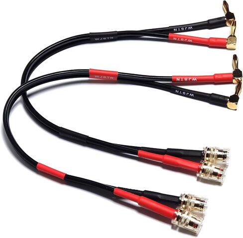 WJSTN Speaker Cable Extension with Right Angle Banana Plugs, 12 AWG, Banana Jack Connectors, Male to Female 4mm Banana Plugs Multifunctional Adapters, 2Pack (3Feet) in Saudi Arabia