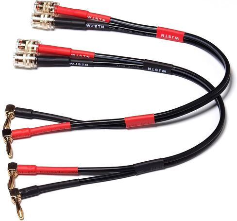 WJSTN Speaker Cable Extension with Right Angle Banana Plugs, 12 AWG, Banana Jack Connectors, Male to Female 4mm Banana Plugs Multifunctional Adapters, 2Pack (3Feet) in Saudi Arabia