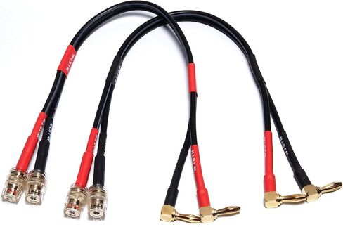 WJSTN Speaker Cable Extension with Right Angle Banana Plugs, 12 AWG, Banana Jack Connectors, Male to Female 4mm Banana Plugs Multifunctional Adapters, 2Pack (3Feet) in Saudi Arabia