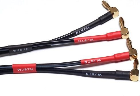 WJSTN Speaker Cable Extension with Right Angle Banana Plugs, 12 AWG, Banana Jack Connectors, Male to Female 4mm Banana Plugs Multifunctional Adapters, 2Pack (3Feet) in Saudi Arabia