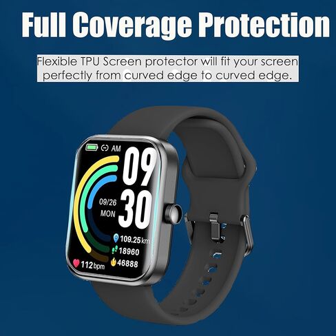 متوافق مع واقي الشاشة 3Plus Vibe Lite BT، [6 عبوات] طبقة شفافة من مادة TPU ذات تغطية كاملة متوافقة مع الساعة الذكية 3Plus Vibe Lite BT 1.96 بوصة (6 عبوات) in Saudi Arabia