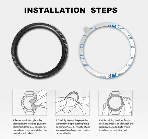 Bezels Compatible with Galaxy Watch 5 Pro 45mm Bezel Ring, Stainless Steel Bezel Adhesive Frame Ring Cover Anti Scratch Bezel Case Accessory - Black in Saudi Arabia