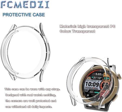 Smart Watch Protective Case and Film Compatible for Amazfit Cheetah Pro, Tempered Glass Screen Protector and PC hard Frame Cover (Pack of 3+1) (black) in Saudi Arabia