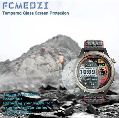 Smart Watch Protective Case and Film Compatible for Amazfit Cheetah Pro, Tempered Glass Screen Protector and PC hard Frame Cover (Pack of 3+1) (black) in Saudi Arabia