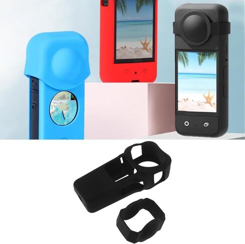 1 Set 1 Inch Panoramic Camera Silicone Protective Cover Camera Silicone Protector Camera Lens Silicone Case Compatible with Insta360 ONE RS, Black in Saudi Arabia