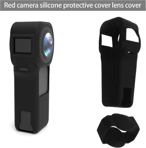 1 Set 1 Inch Panoramic Camera Silicone Protective Cover Camera Silicone Protector Camera Lens Silicone Case Compatible with Insta360 ONE RS, Black in Saudi Arabia