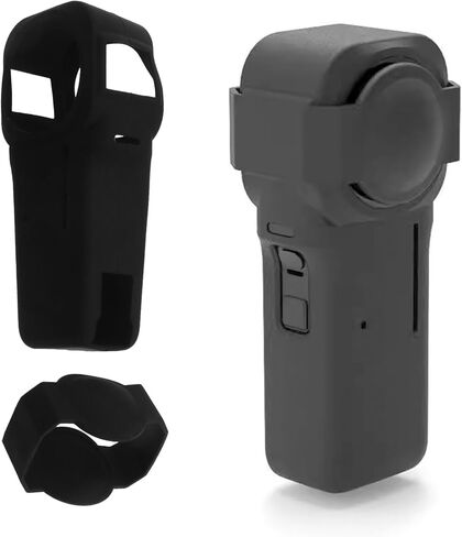 1 Set 1 Inch Panoramic Camera Silicone Protective Cover Camera Silicone Protector Camera Lens Silicone Case Compatible with Insta360 ONE RS, Black in Saudi Arabia