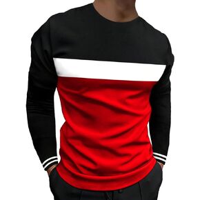 SOLY HUX Men's Color Block T Shirt Long Sleeve Round Neck Casual Tee Tops