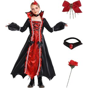 IBQ مجموعة أزياء مصاص الدماء الملكية للفتيات أزياء الهالوين فستان حفلة ساحرة كوسبلاي كرنفال خدعة أو علاج in Kuwait