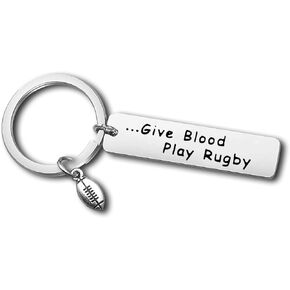 Rugby Gift Rugby Player Gift Keychain Rugby Lovers Gifts for Men Women Gift for Rugby Coach Student Rugby Fanatic Gift Sports Fan Gifts Rugby Keyring Gift Christmas Birthday Retirement Graduation Gift
