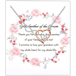 Grandmother of The Groom Gifts from Bride Wedding Heart Necklace Grandmother Wedding Gift from Daughter In Law