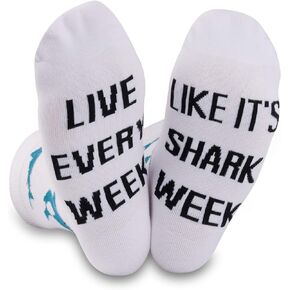 Shark Gifts Shark Stuff Diver Gifts Shark Lovers Gift Novelty Shark Socks Live Every Week Like It's Shark Week