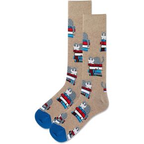 Hot Sox Mens Book Cat Crew Socks