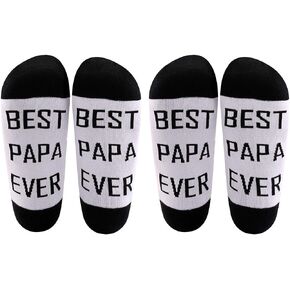 LEVLO Papa Gift Best Papa Ever Socks Father's Day Gift for Dad Uncle Grandpa Mens Birthday Gift
