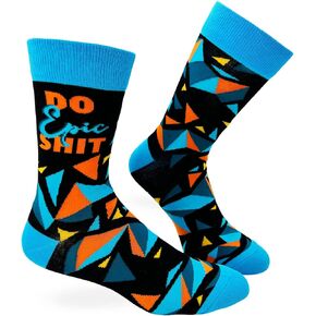 Do Epic Sh-t Inspirational Funny Men's Novelty Crew Socks - 1 Pair, Fits Shoe Size 7-13