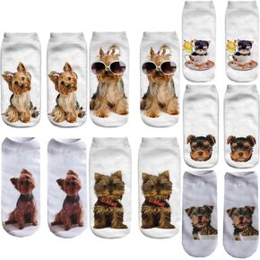7 Pairs Novelty Dog Ankle Socks Animal Low Cut Sock for Women Teens