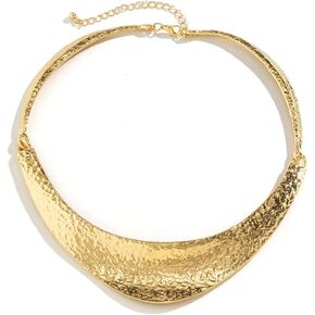 Women's Abstract Metal Buckle Clavicle Necklace Punk Goth Irregular Twisted Chain Chunky Necklace