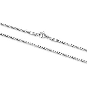 Adabele 304 Grade Surgical Stainless Steel 1.2mm 2mm Venetian box Chain Necklace 18 Inch Tarnish Resistant Hypoallergenic Women Men Jewelry