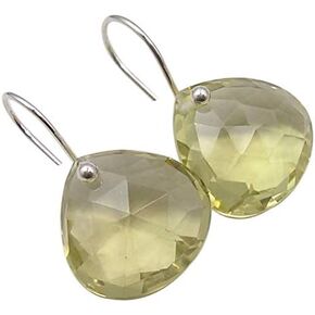 Boxing Day Sale SilverStarJewel 925 Sterling Silver Natural Lemon Quartz Earrings 1" New Jewelry in Kuwait