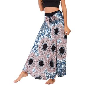 Women's Summer Cover Up Skirt High Waist Fall Boho Fitted Bohemian Printed Spring Smocked Beach Dresses in Kuwait