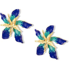 البوهيمي أنيقة زهرة الأزياء استرخى القرط لطيف زهرة معدنية أقراط فريدة من نوعها أنيقة كبيرة زهرة المجوهرات هدية للنساء الفتيات in Kuwait