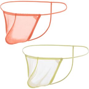 ZONBAILON Men's See-through T-back Thong Sexy Sheer Mesh String Underwear