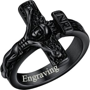 FaithHeart Thorns Rings for Men Women, Stainless Steel/18K Gold Plated Retro Vine Branch Crown Band/Praying Hand Ring with Delicate Gift Packaging