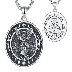 INFUSEU Mystical Witchy Gifts for Women, Pentagram Witches Knot Triple Moon Goddess Lilith Hecate Phoenix Necklaces