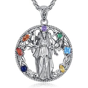 INFUSEU Mystical Witchy Gifts for Women, Pentagram Witches Knot Triple Moon Goddess Lilith Hecate Phoenix Necklaces in Kuwait