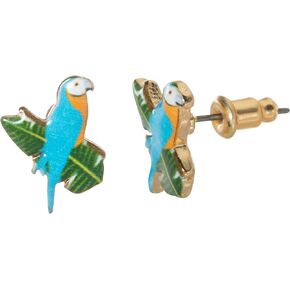 Artisan Owl - Blue Parrot Stud Earrings