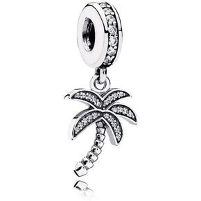 Palm Tree Dangle Charm for Bracelets Necklaces Pendants Women Girls Sister Daughter Birthday Christmas Family Cubic Zirconia