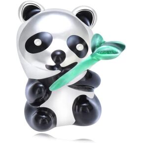 دلايات من الفضة الاسترليني عيار 925 بتصميم دب على شكل باندا هولدنج مناسبة لسوار باندورا للنساء، فضة ستيرلينج in Kuwait