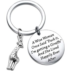 TGBJE Giraffe Jewelry A Wise Woman Getting A Giraffe Keychain Woman Divorce gift
