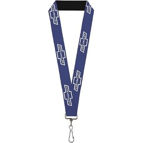 مشبك سفلي Lanyard-1"-1965 Chevrolet Bowtie أزرق/أبيض