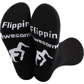 JXGZSO Gymnastic Themed Socks Flippin Awesome Gymnast Coach Gift Gymnastics Inspirational Gift Gymnastic Team Socks