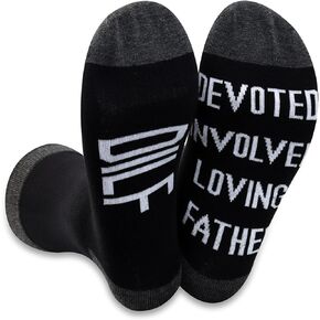 BDPWSS 2 Pairs Daddy Socks For Men DILF Devoted Involved Loving Father Novelty Socks