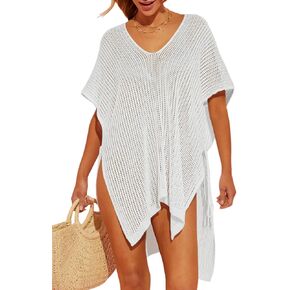Pink Queen Women Swimsuit Crochet Coverups Summer Hollow Out Swim Bathing Suit Coverup Beach Dress