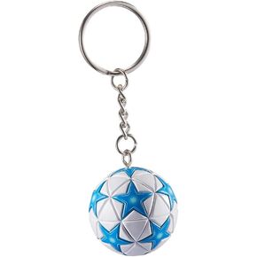 KCKEYS Soccer Backpack Pendant, White Blue Football Key chain, Bag Decoration Phone Hanging, Boys Sports World cup Key Ring, Carnival Reward Birthday Gift