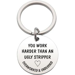 CHENVA Funny Colleague Gifts Coworker Keychain Personalized Keychain for Colleague Friends Boss Colleague Leaving Gifts