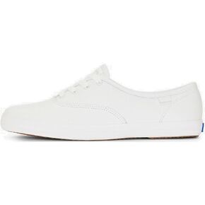 Keds Women's Champion Lace Up Sneaker, Off White Premium Leather, 8.5 Medium