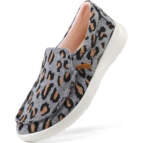 COOJOY Women's Casual Lightweight Stretch Boat Canvas Slip on Shoes Breathable