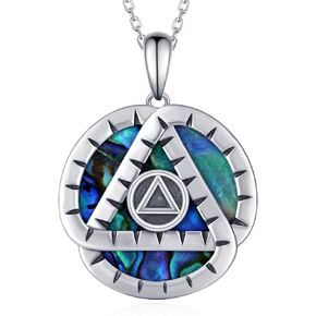 Sobriety Necklace AA Necklace 925 Sterling Silver Sobriety Necklace Alcoholics Anonymous Necklace Alcoholics Anonymous Recovery Symbol Necklace Sobriety Jewelry Gifts for Women Men