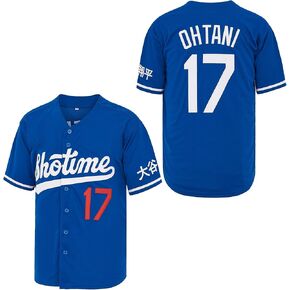 قمصان البيسبول الرجالية رقم 17 Ohtani Jersey Shotime من Kaleid بأكمام قصيرة مخيطة in Kuwait
