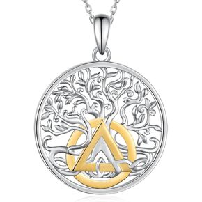 SCZKLAQ Sobriety Gifts for Women 925 Sterling Silver AA Tree of Life Pendant Alcoholics Anonymous Recovery Gifts for Women Men