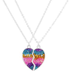 COLORFUL BLING 2Pcs/Set Best Friends Broken Heart Puzzle Rainbow Koala Pendant Necklace Best Friends Forever BFF Friendship Jewelry for Women Girls Teens