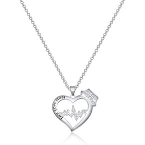 LQRI Live Love Heal Nurse Necklace Nurse Hat with EKG Heartbeat Heart Necklace Gift for Doctor Nurse Medical Student