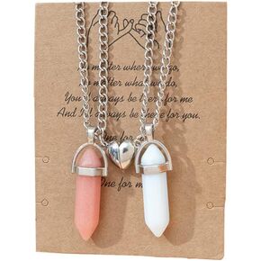 Fuqimanman2020 Matching Heart Friendship Necklace for 2 Split Heart Crystal Necklace for Teen Girls Friendship Jewelry Gift