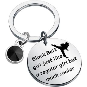 BAUNA Taekwondo Gift Martial Art Key rings Black Belt Girl Just Like a Regular Girl But Much Cooler for Taekwondo Lover