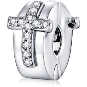 Original Spacer Bead Clip Charms for Bracelets Sterling Silver Charms Clip Stopper Charms for Women Bracelets
